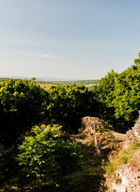 Tour zum Fejérkő Burgruine über Hügel und Täler